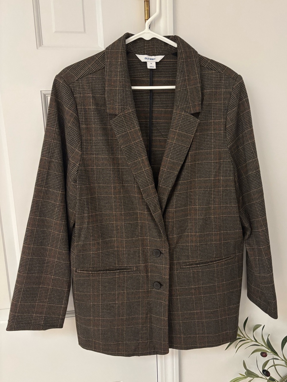 Old Navy Women's Boyfriend Fit Plaid Blazer XL